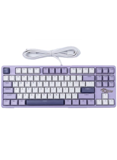 COUGAR-EGY G-871 Mechanical Gaming Keyboard, 87 Keys TKL Compact, Wired with Black Switches, Backlit for Windows PC/Mac (purpl and white)